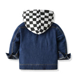 Children Jean Jackets Hooded False Two-Piece Suit Spring and Autumn Leisure Coat