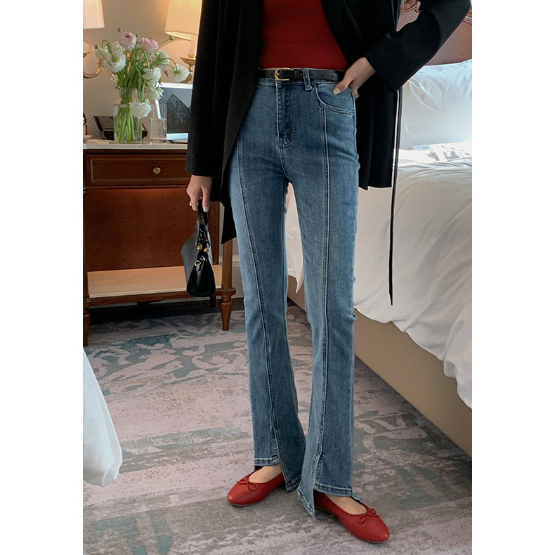 Gloria Vanderbilt Jeans Irregular Slit High Waist Mopping