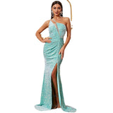 Skin Tight Long Dresses Spaghetti Strap Light Luxury Sequined Evening Dress for Women