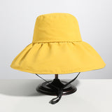 Women Bucket Hat Hat Big Brim Vinyl Sun Protective Sun Shade