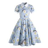 Regency Dress British Court Doll Collar Little Daisy Printing