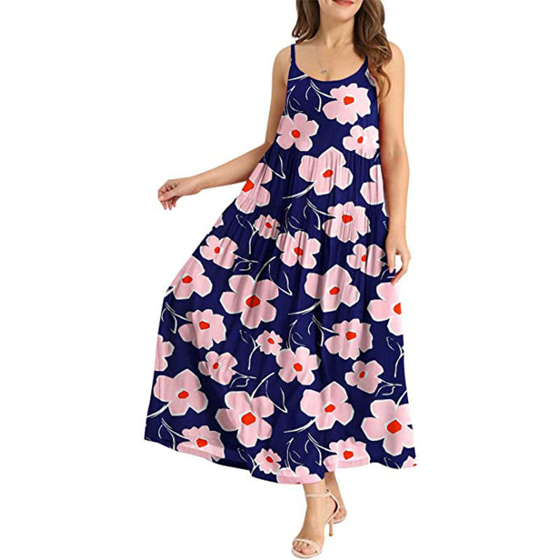 Nine Britton Dress Casual Loose Bohemian Floral Print High Waist