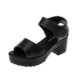 Platform Heels for Women Summer Chunky Heel Muffin Peep Toe Sandals