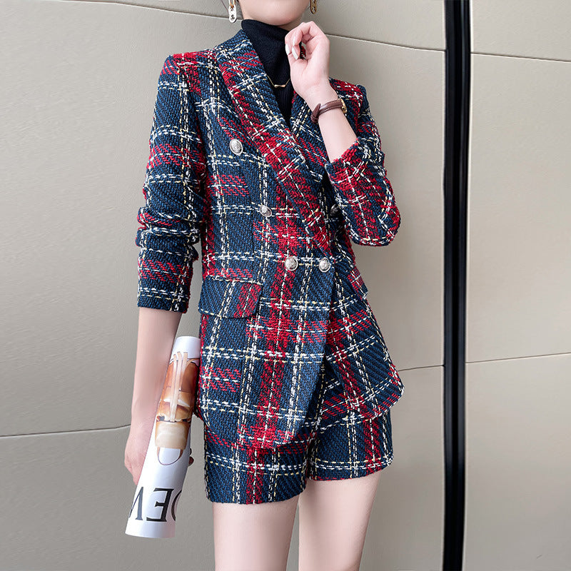 Interview Suit Women Plaid Blazer Women's Casual Suit