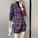 Interview Suit Women Plaid Blazer Women's Casual Suit