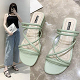 Women Open Toe Sandals Flats Summer Chunky Heel Plus Size Toe Baring Sandal Fashion Sandals