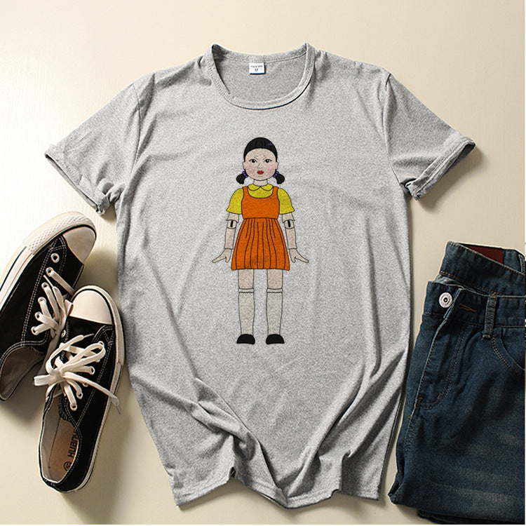 Squid Game Costume Wooden Game Printed Short-Sleeved T-shirt
