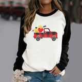 Valentine's Day T Shirts Couples Pullover round Neck Women's Long-Sleeved T-shirt