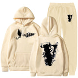 Vlone T Shirts & Shorts 2 Piece Set Sports Leisure Pullover Sweater Hooded