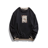 Crew Neck Sweatshirts for Men Men's Autumn round Neck Set Printed Bottoming Shirt Men's