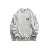 Man Fall Outfis Fall Men's Clothing Pocket Embroidered Back Printed Crew Neck Sweatshirt Men's Casual Pullover Top