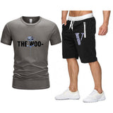 Vlone T Shirts & Shorts 2 Piece Set Rose Large V Printed Men'S And Women'S Loose Short-Sleeved T-Shirt
