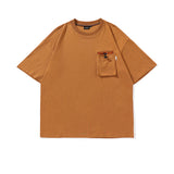 Men T Shitrs Double Pocket Round Neck