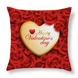 Valentine's Day Pillow Covers 4 Piece Random Styles Together, Love Heart Peach Skin Fabric Valentine's Day Pillow Cover Car Office Sofa Cushion