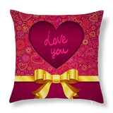 Valentine's Day Pillow Covers 4 Piece Random Styles Together, Love Heart Peach Skin Fabric Valentine's Day Pillow Cover Car Office Sofa Cushion