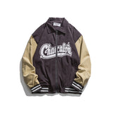 Man Fall Outfis Autumn Colorblock Baseball Uniform Coat Men's Loose Letter Printed Casual Jacket