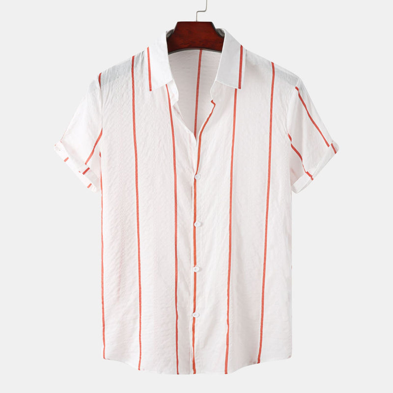 Camp Collar Shirt Short Sleeve Shirt Printed Slim Fit