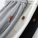 Grey Sweatpants Winter Super Soft Fleece-Lined Thickened Gray Casual Sports Pants