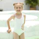 Children Swimsuit One-Piece Swimsuit for Children Solid Color Backless