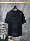 CHH Chrome Hearts T Shirts Machine Embroidery Hollow Cross Short Sleeve