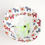 Bucket Hat Fishing Cap Cotton Print Fisherman Hat Man and Woman Cartoon Printed Flowers