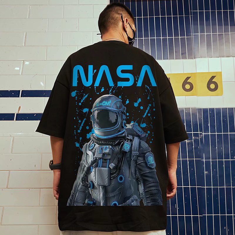 Men T-Shirts Loose Half Sleeve Print