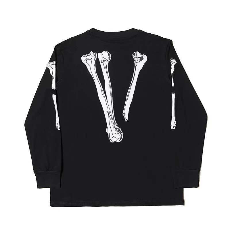 Vlone Hoodie Crew Neck Pullover Sweatshirt Big V Hip Hop Long Sleeve Trendy Men And Women Long T Sweater