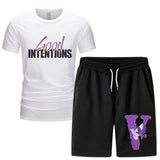 Vlone T Shirts & Shorts 2 Piece Set Short Sleeve T-Shirt Sports Summer