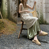 Emerald Green Dress Slip Dress with Temperament Straight inside