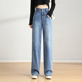 Gloria Vanderbilt Jeans High Waist Petal Waist Loose Wide-Leg Draggle-Tail Trousers