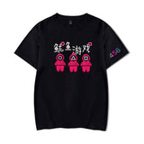 Squid Game Costume round Six Pink Guard Printed Short Sleeve T-shirt