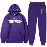 Vlone Hoodie & Pants 2 Piece Printed Men'S And Women'S Loose Hooded Sweater