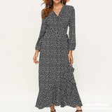 Kendall Jenner Wedding Guest Dress   Printed Summer Draped Dress  Long Sleeve
