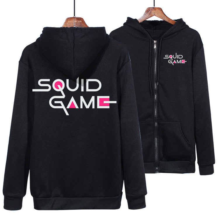 Squid Game Costume Squid Game Pattern Printing Men's and Women's Loose Zip Sweater