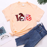 Valentine's Day T Shirt Short-Sleeved T-shirt Men's and Women's Love Printed round Neck Spring and Summer