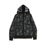 Bathing Ape Jacket Autumn and Winter Shark Starry Sky Luminous Cardigan Hoodie Fleece Padded Coat