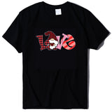 Valentine's Day T Shirt Short-Sleeved T-shirt Men's and Women's Love Printed round Neck Spring and Summer