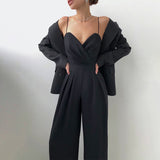 Gloria Vanderbilt Sling Swing Collar Jumpsuit Casual Wide-Leg Pants