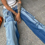 Julia Fox Low Rise Jeans Printed Low Waist Personalized Pocket Skinny Jeans