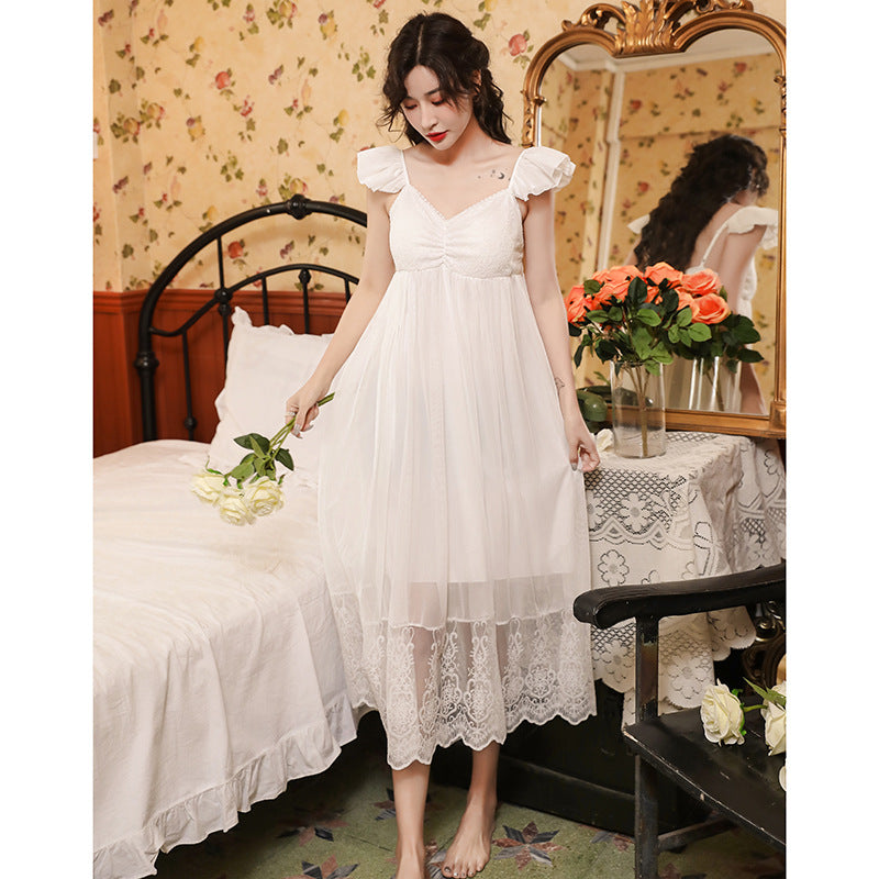Regency Dress Long Dress Mesh Princess Home Wear