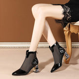 High Heels Ladies Sandals Spring High Heel Sandals Zipper Sandal Boots Sexy Plus Size Casual Women's Shoes