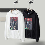 Off White Hoodie With Arrow Print Men'S Plus Size Casual And Comfortable Highquality Cotton Hooded Sweater Owt
