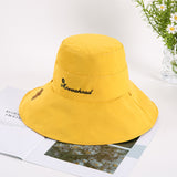 Women Bucket Hat Big Brim Double-Sided Sun Protection Sun Hat