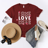 Valentine's Day T Shirts Couples Printed Loose Pullover Loose Short Sleeve T-shirt