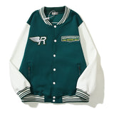 Cardigan Baseball Jacket Autumn and Winter Rep Angel Wings Embroidered Badge Leather Sleeve Wool Baseball Uniform