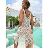 Coachella Music Festival Outfits Women's Summer Sexy Cutout V-neck Lace Dress Beach