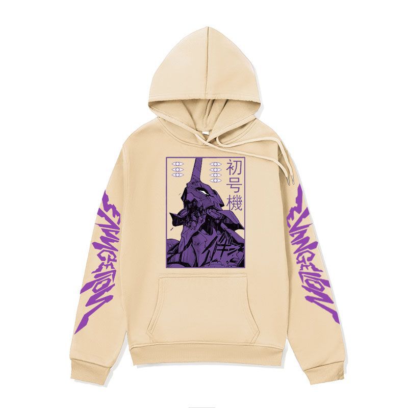 Anime Hoddies Anime Hoodie Tone Evangelion Printed Sweatshirt Spring and Autumn Fleece Hoodies