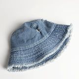 Denim Bucket Hat Fishing Cap Cotton Print Fisherman Hat Female Burr Fashion Sun Hat