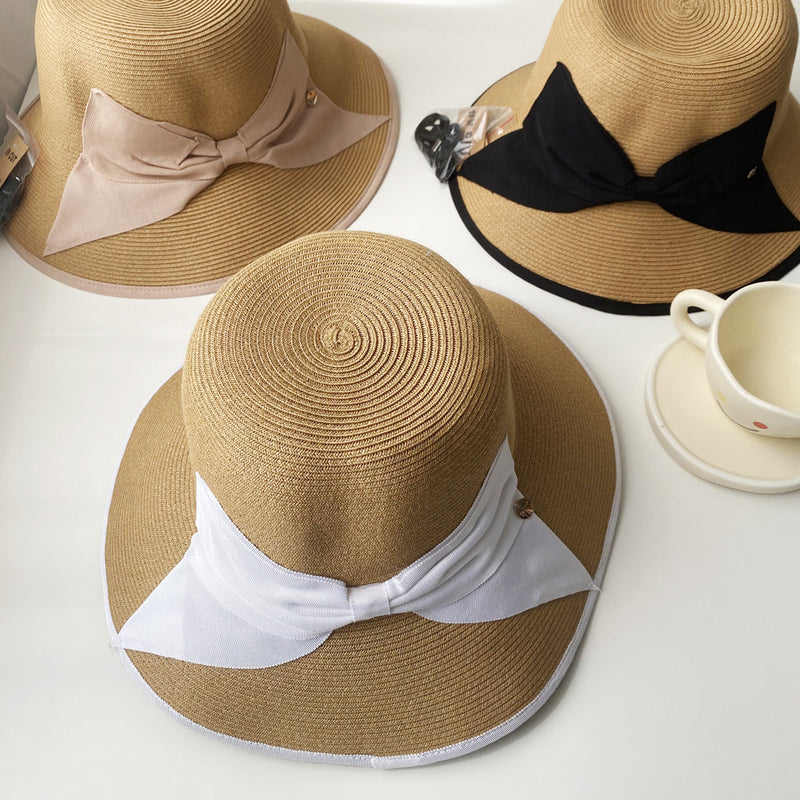 Straw Hat Straw Hat Female Travel Beach Hat Text Bucket Hat