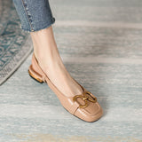 Nude Low Block Heel Sandals Closed Toe Low Heel